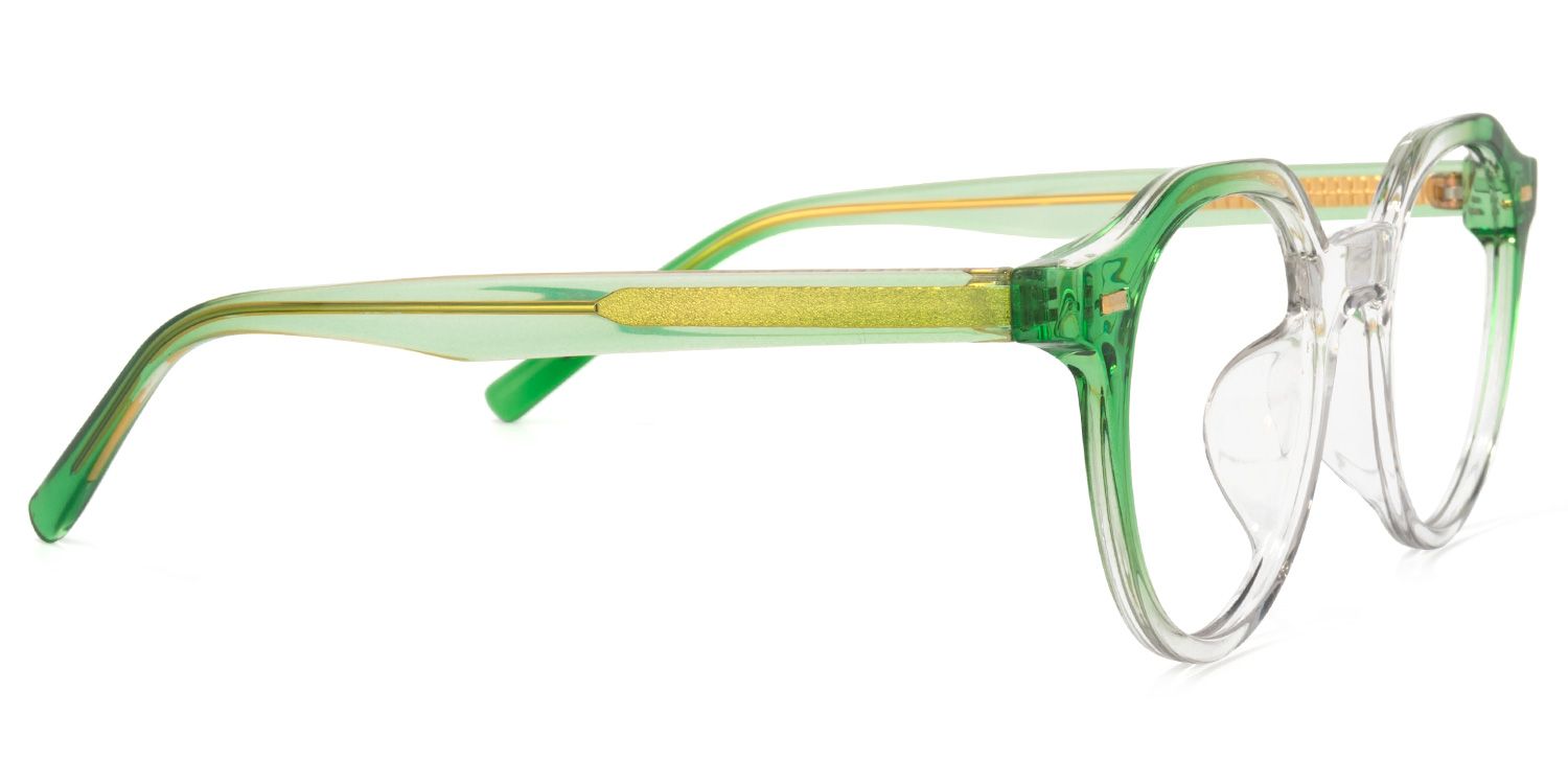 Ysabel Grün Klar Rund Brille3