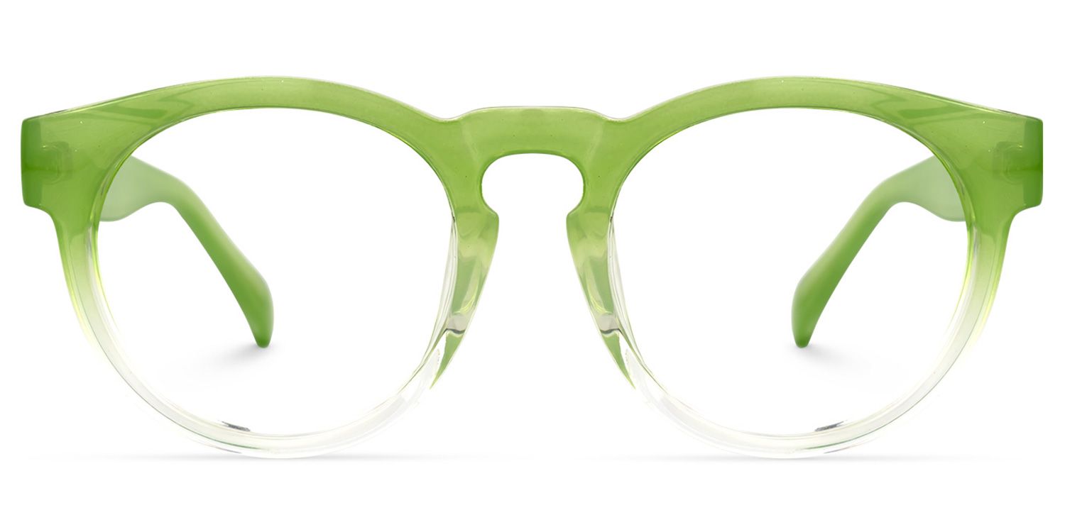 Fanny Grün Klar Rund Brille0