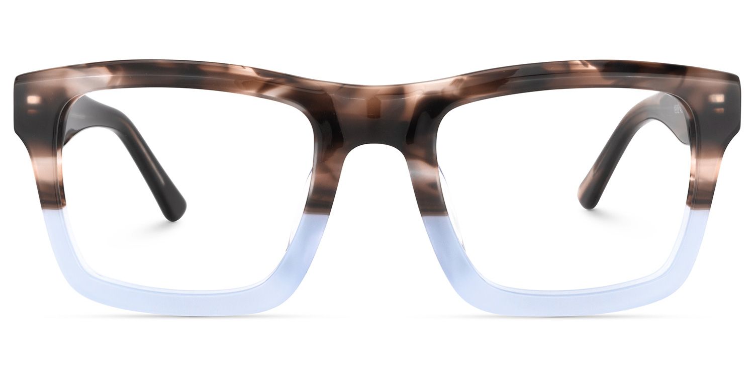 Riley Braun-Blau Rechteckige Brille0