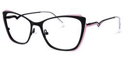 Jacquelyn Schwarz Rosa Cateye Brille1