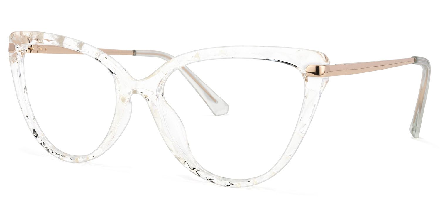 Lucas Weiß Klar Cateye Brille1