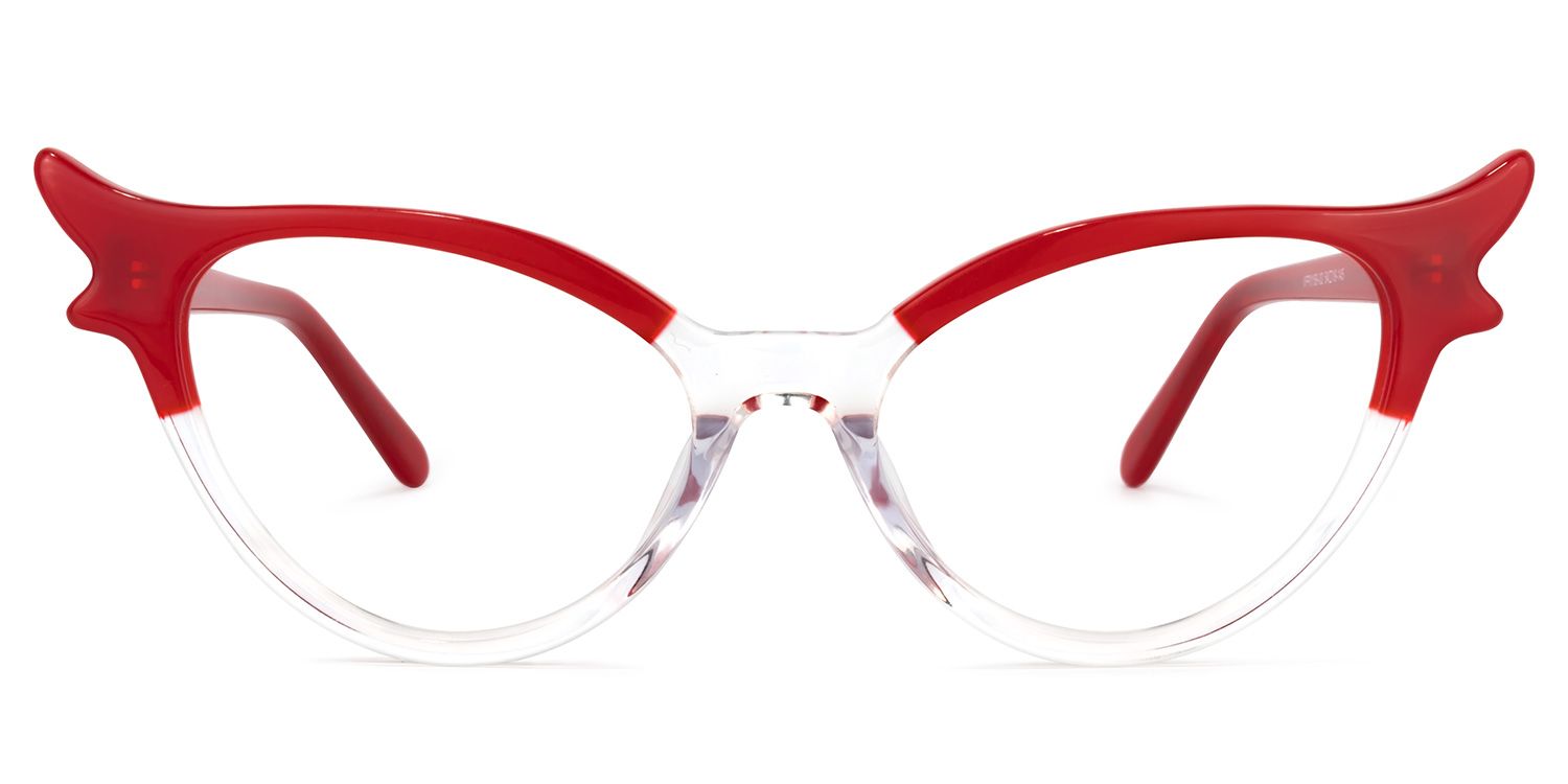 Judy Klar Rot Cat Eye Brille0