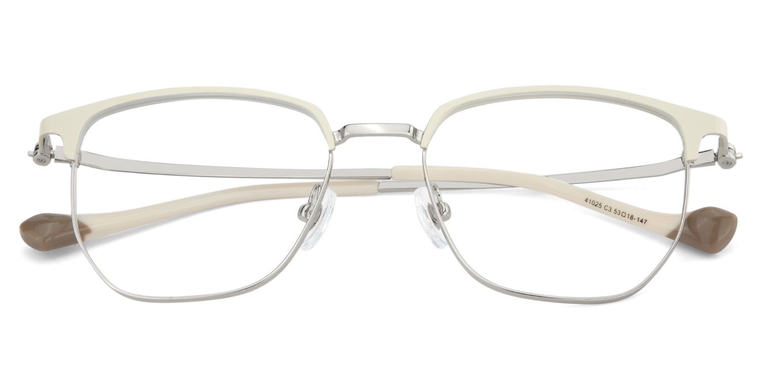 Orpah Weiß Browline Metall Brille1