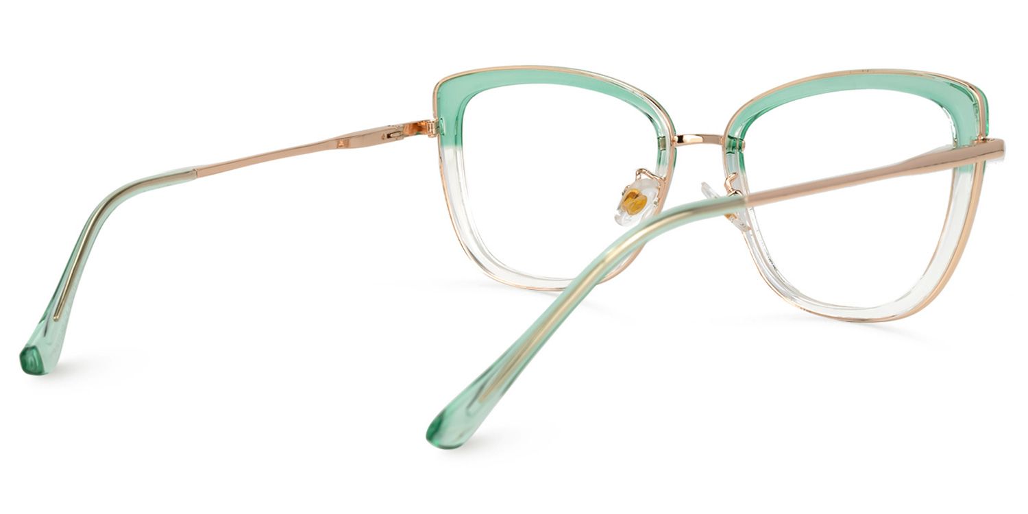 Leah Grün Klar Cateye Brille2