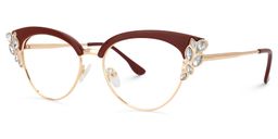 Hearn Rot Gold Cat Eye Brille1