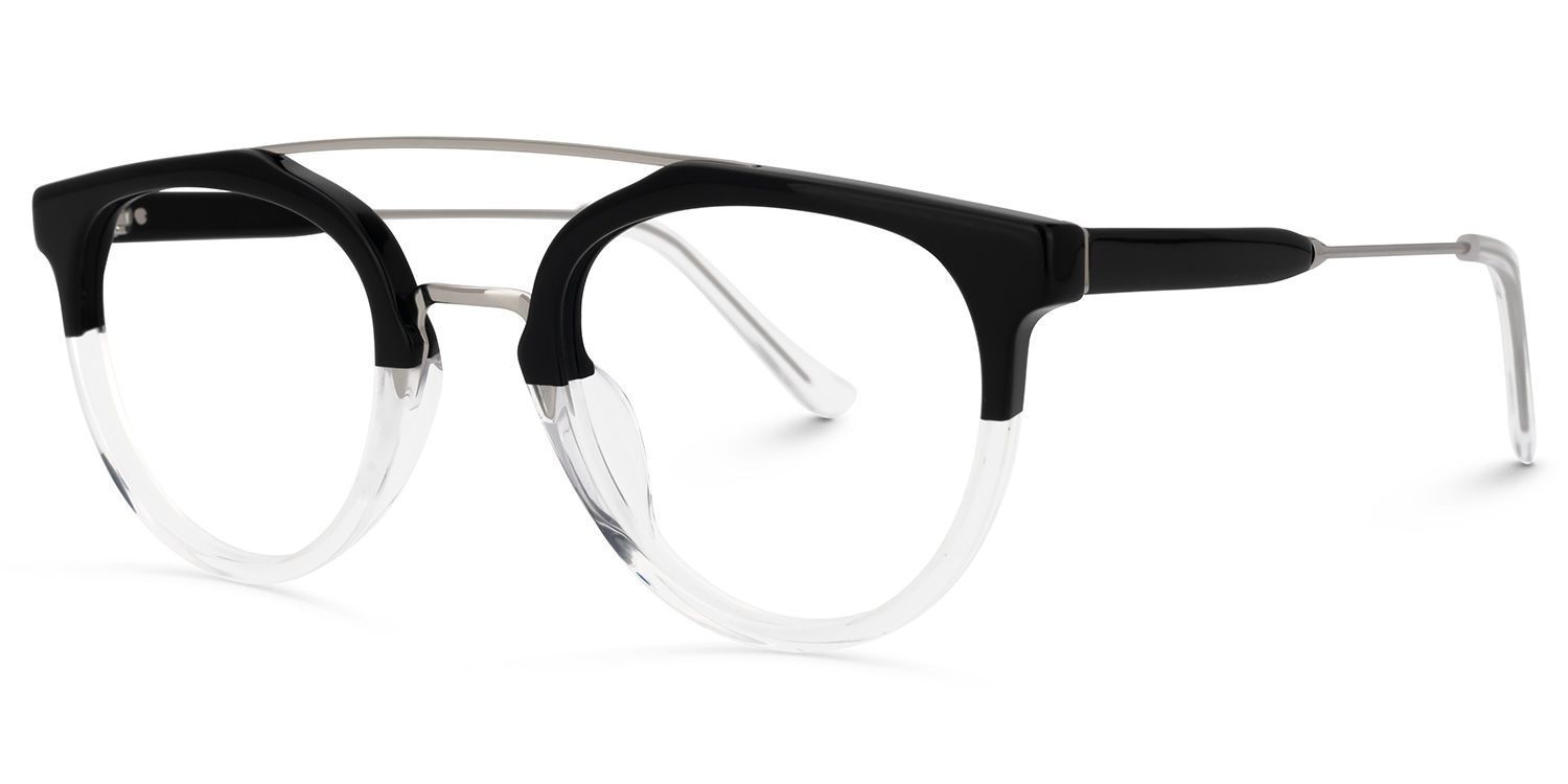 Waston Schwarz-Weiß Pilot Brille1