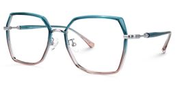 Burt Blau-Rosa Geometrisch Brille1