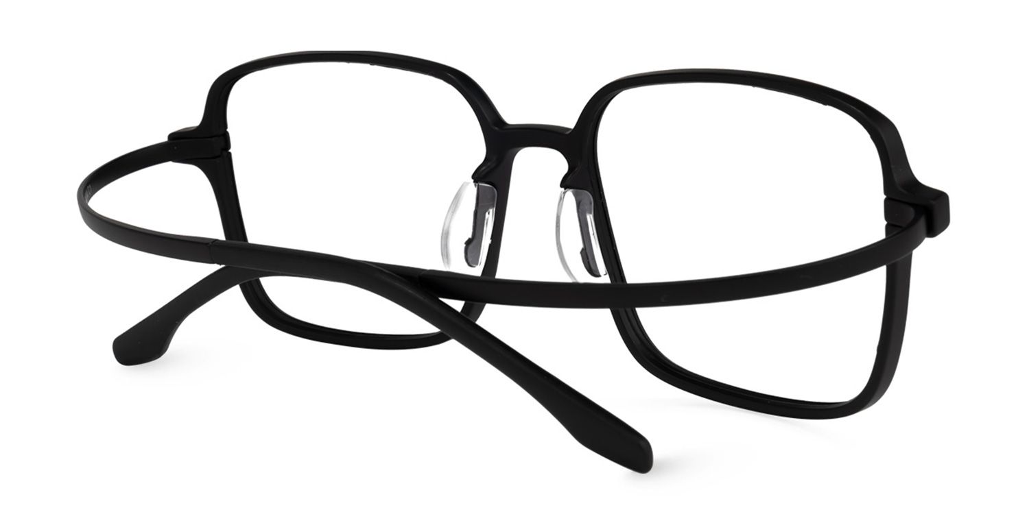 Quentrell Schwarz Quadratisch Brille2