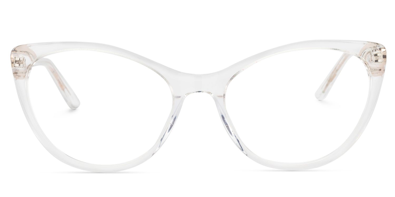 Calypso Weiß Klar Cateye Brille0