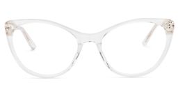 Calypso Weiß Klar Cateye Brille0