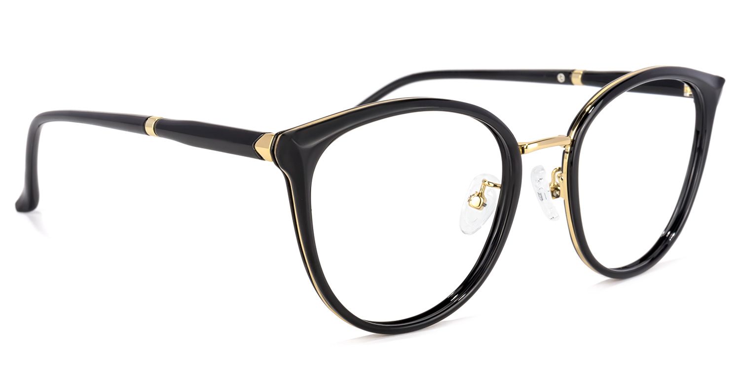Zoe Schwarz Rund Brille2
