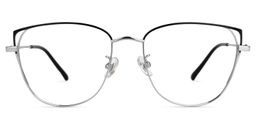 Unica Schwarz-Silber Cateye Brille0