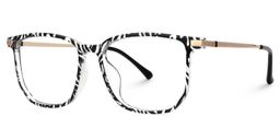 Fezell Schwarz-Weiß Rechteckig Brille3