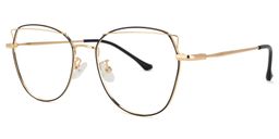 Denson Schwarz-Gold Cateye Brille1