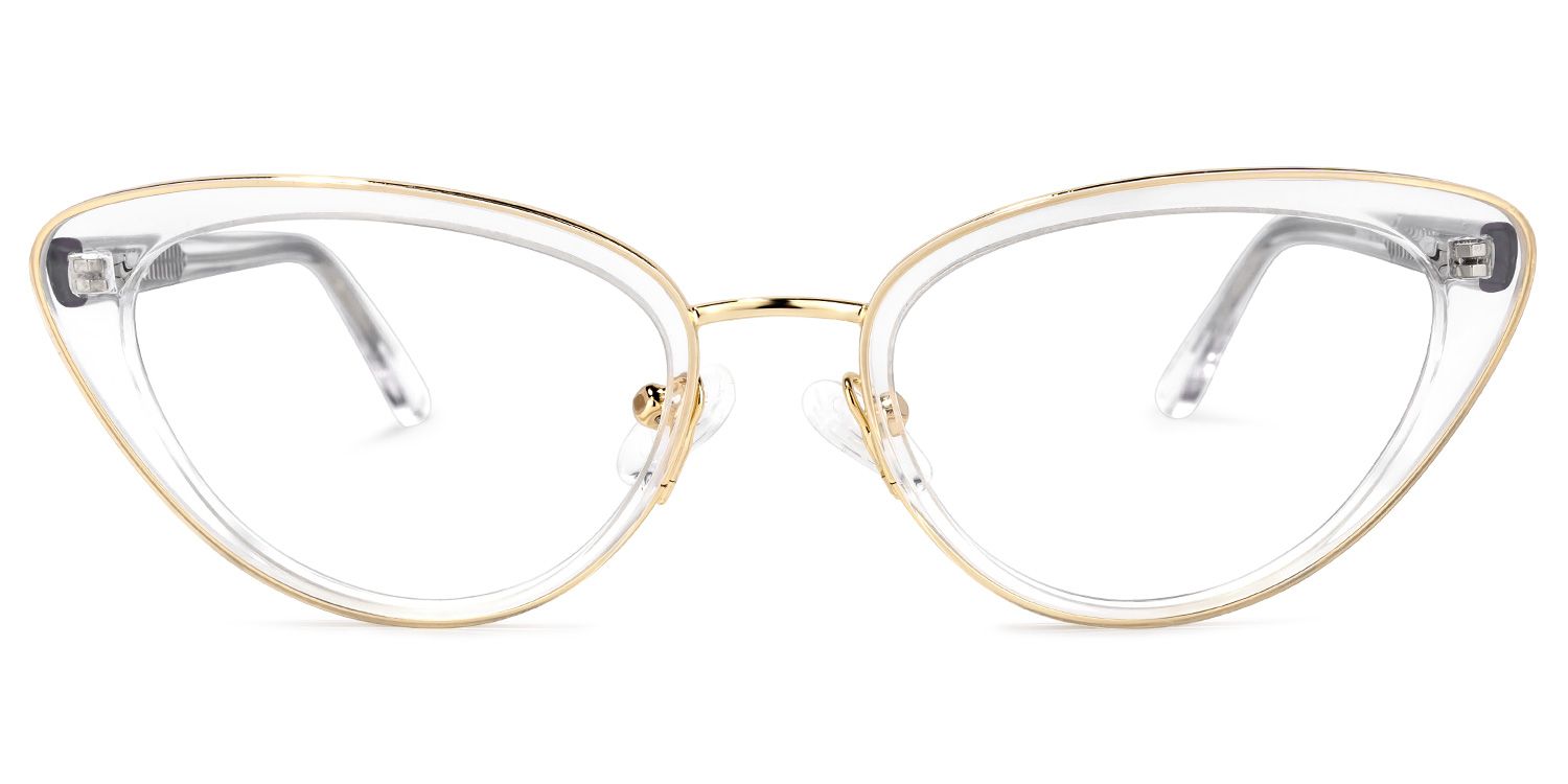 Cosme Gold Klar Cateye Brille0