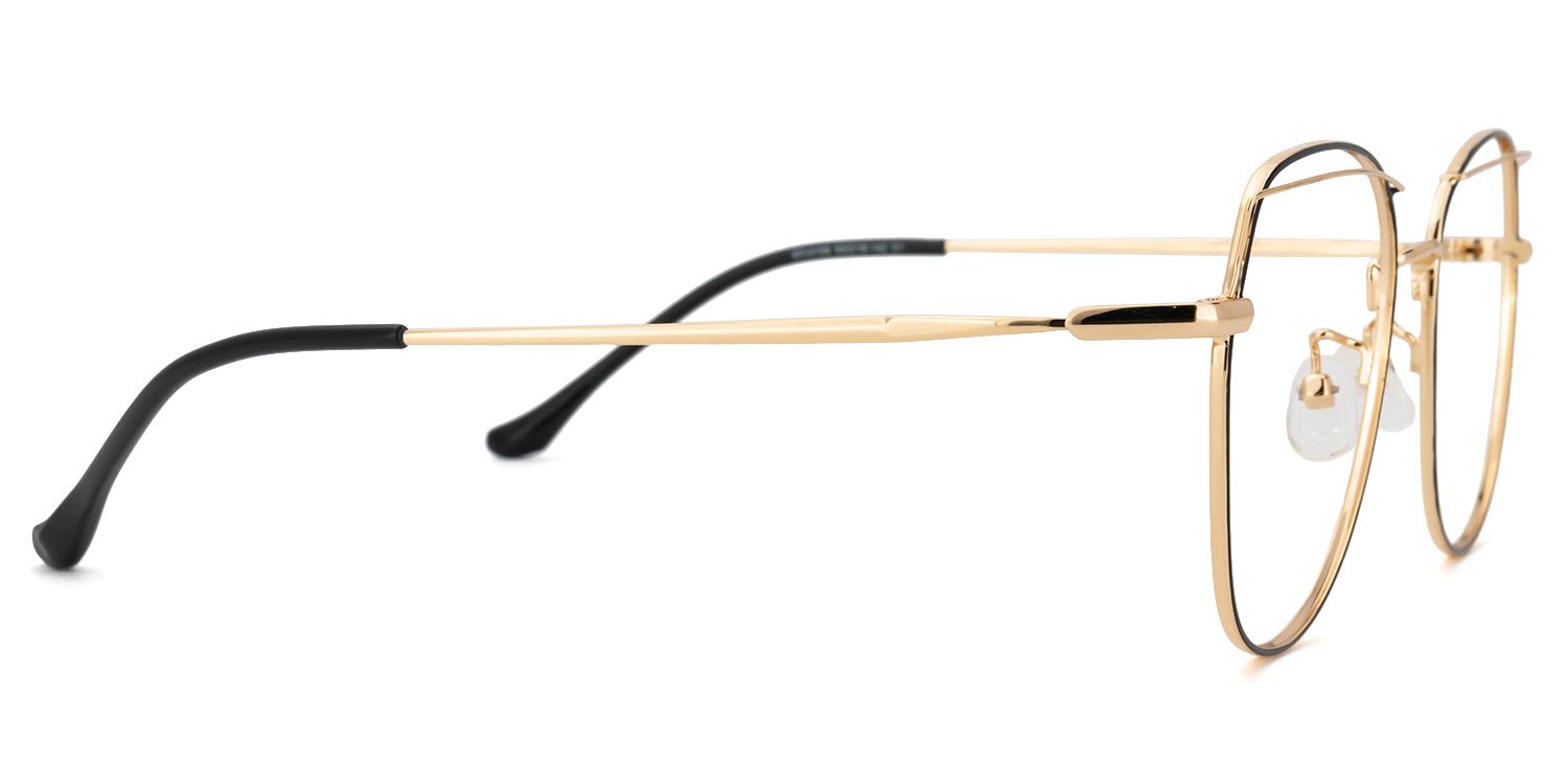 Denson Schwarz-Gold Cateye Brille2