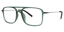 Frederica Dunkelgrün Rechteckig Brille1