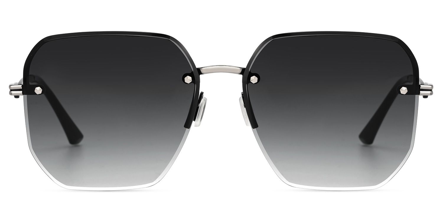 Geralene Metal Silber Sonnenbrille | ZEELOOL0