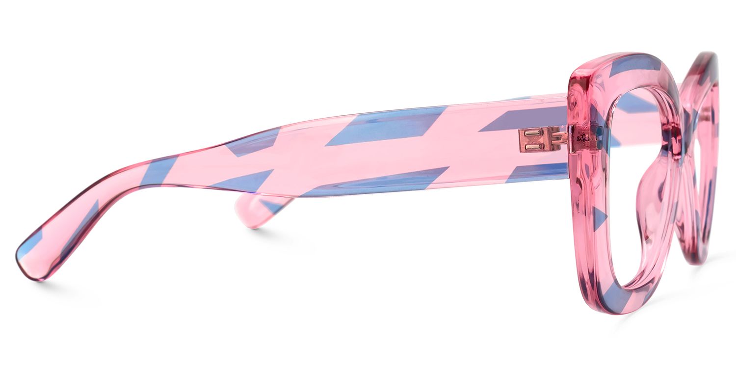 Xanthus Blau Rosa Schmetterling-Form Brille2