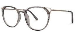 Vickea Grau Klar Cateye Brille1