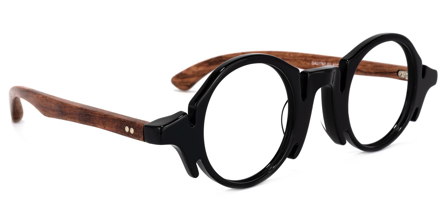 Charlie Schwarze Runde Brille2