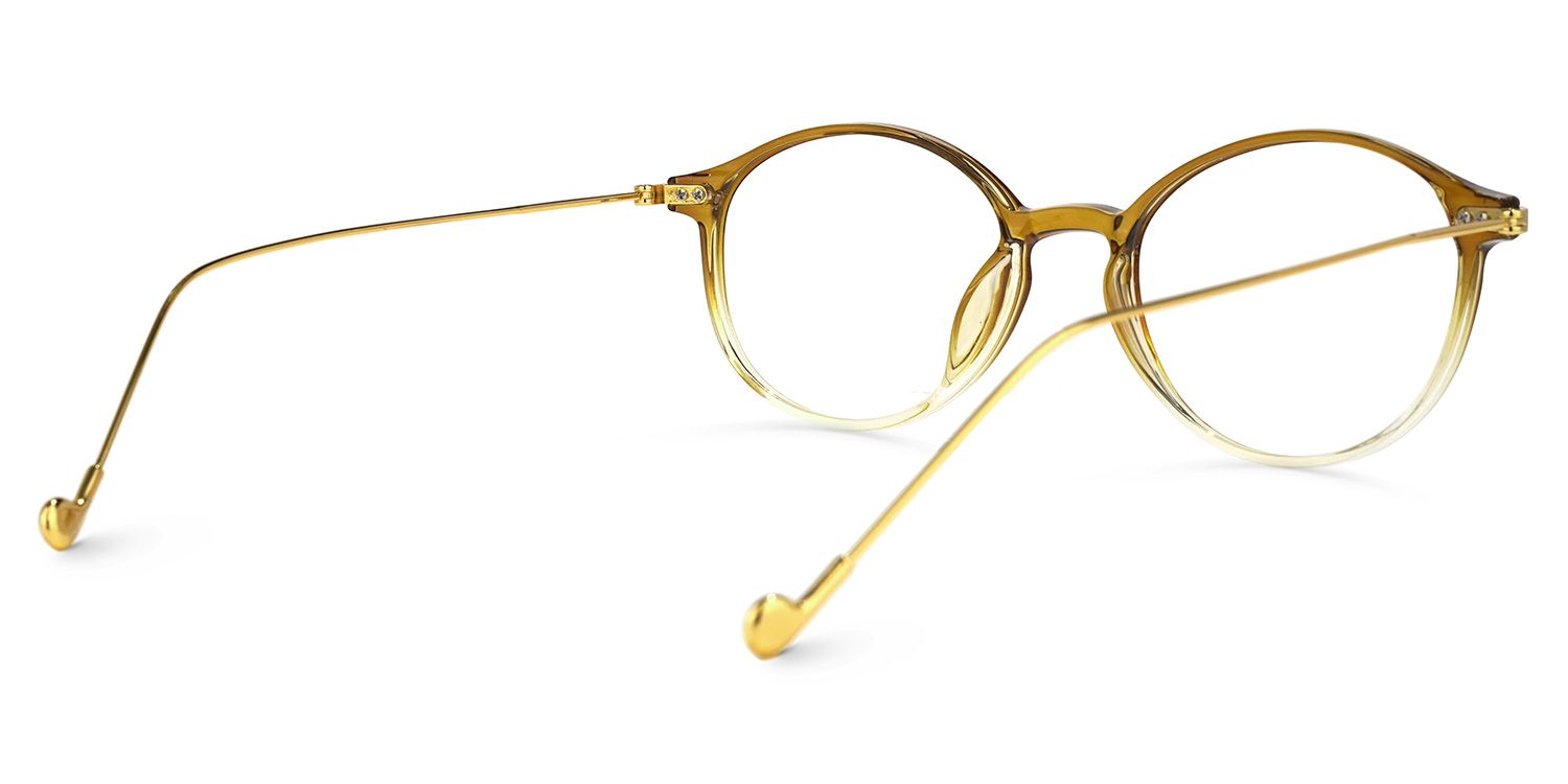 Malvina Dunkelgelb Rund Brille2