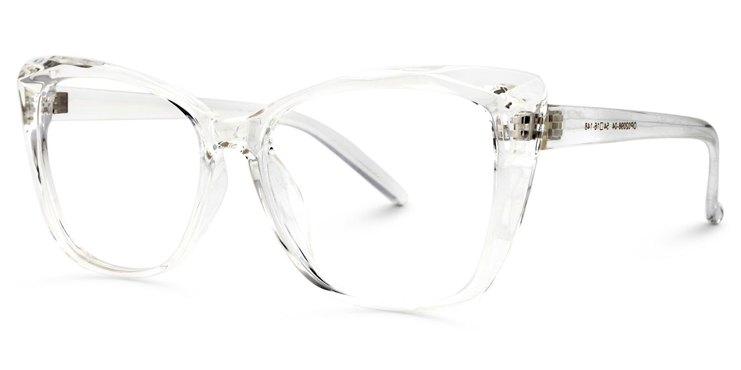 Farris Weiß Klar Quadratisch Brille2