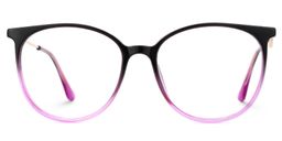 Babbage Schwarz-Lila Rund Brille1