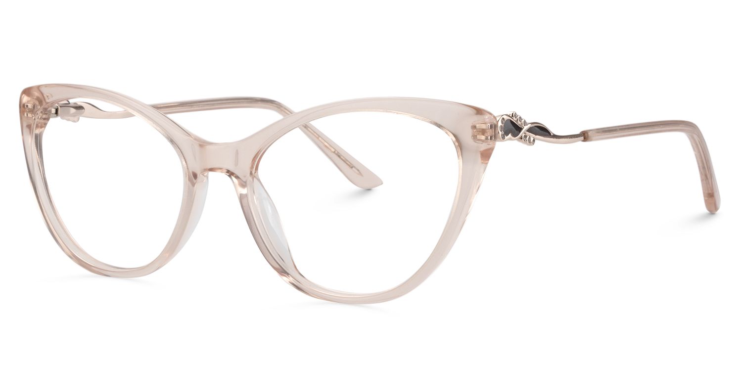 Calypso Rosa Klar Cateye Brille1