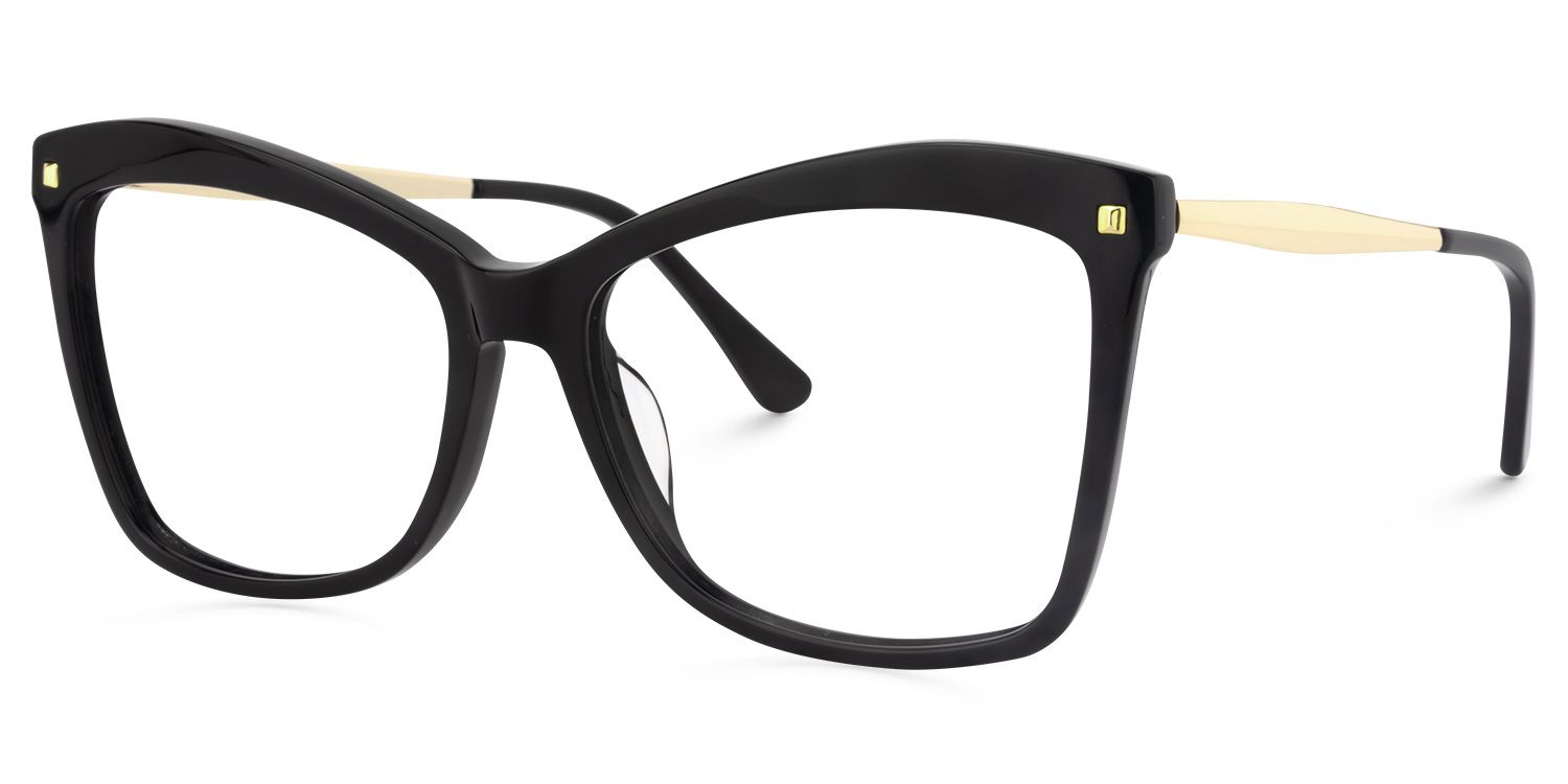Isaebella schwarz Schmetterling-Form  Brille1
