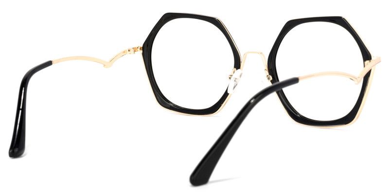 Haine Schwarz Geometrisch Brille4