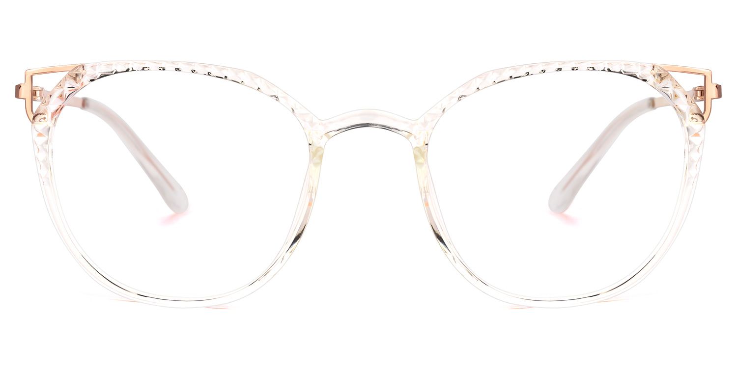 Vickea Weiß Klar Cateye Brille0