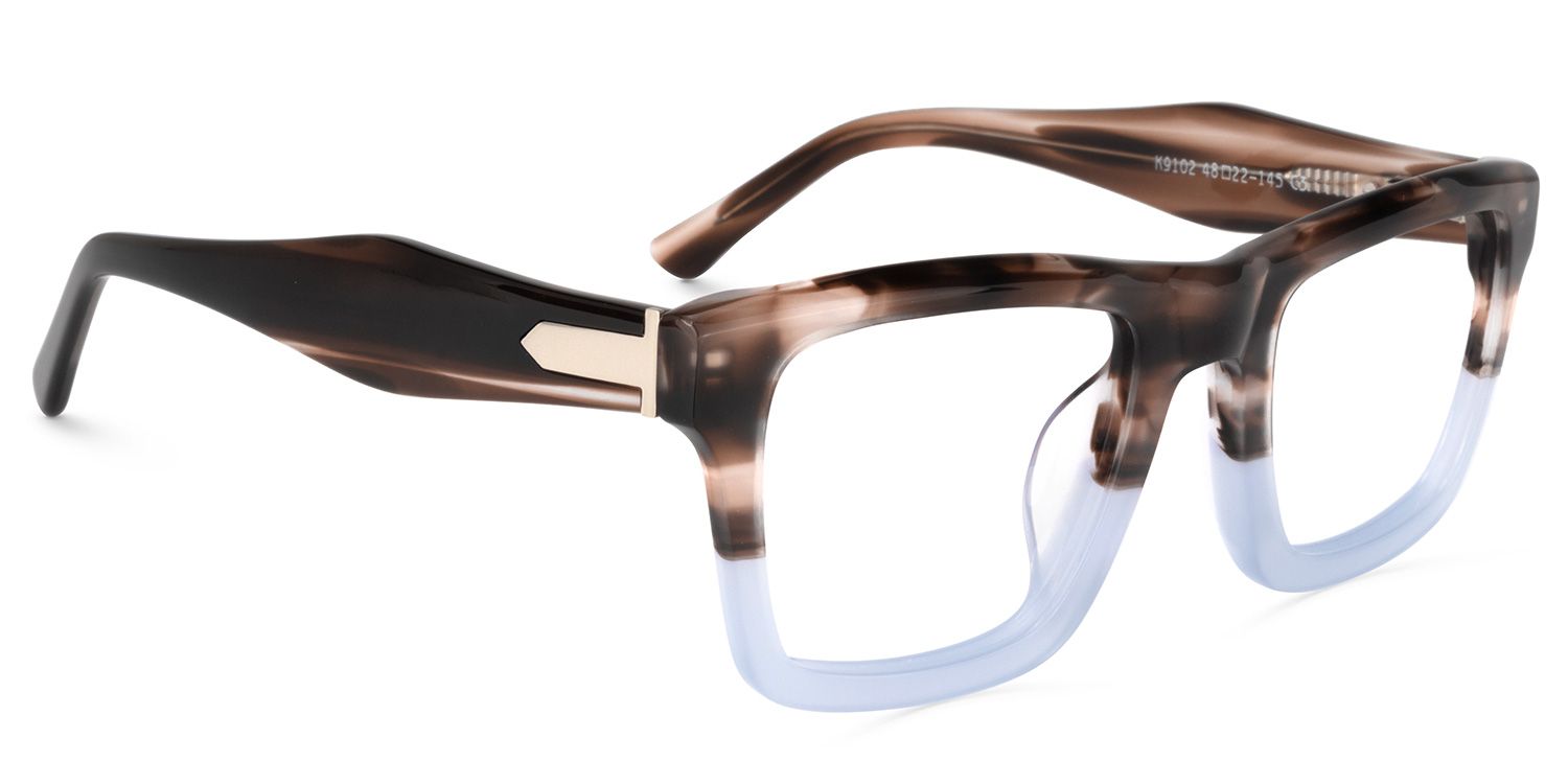 Riley Braun-Blau Rechteckige Brille1