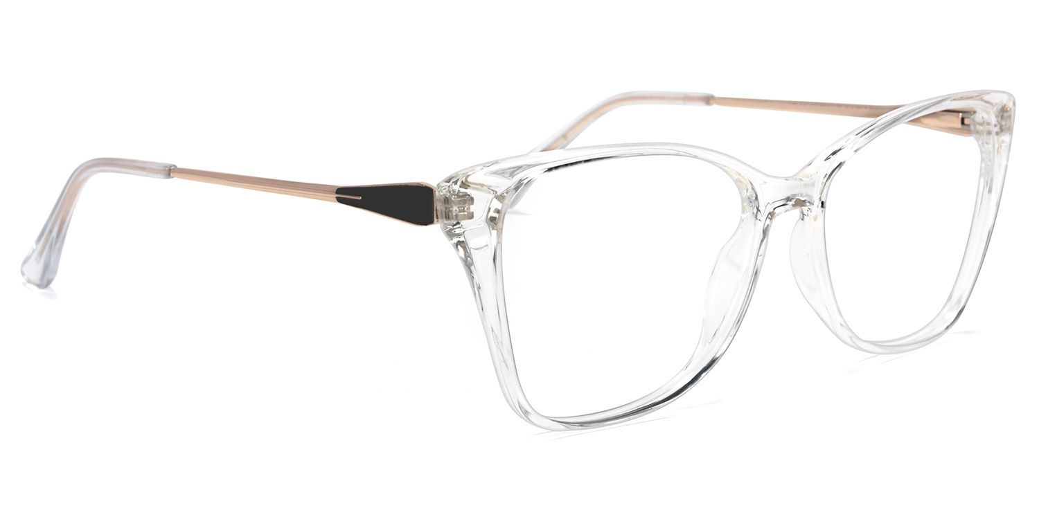 Forest Weiß Klar Cateye Brille1