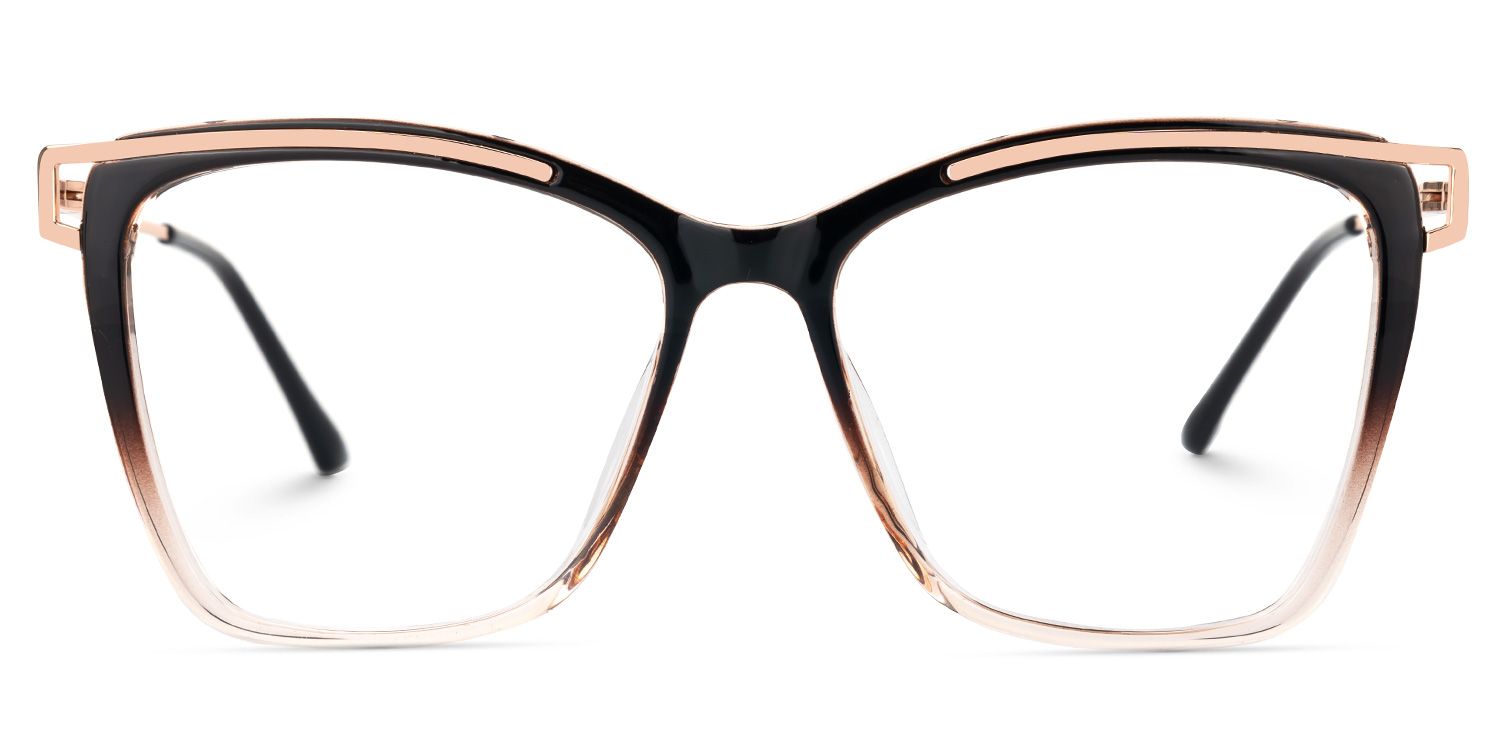 Matia Schwarz-Braun Quadratisch Brille0