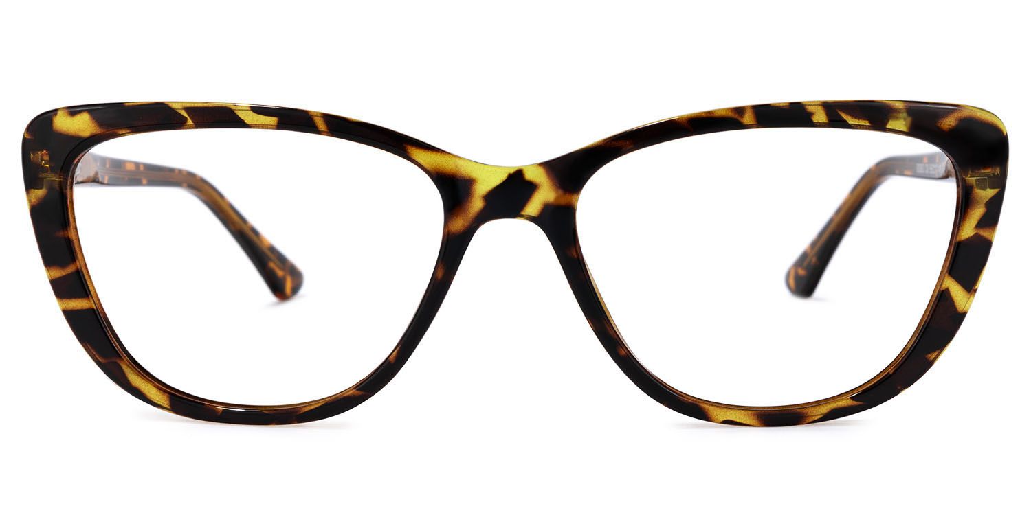 Qamar Gelb-Tortoise Cateye Brille0