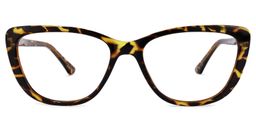 Qamar Gelb-Tortoise Cateye Brille0