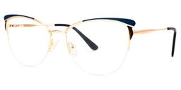 Val Blau-Gold Cateye Brille1