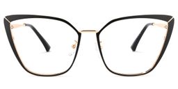 Rila Schwarz Gold Cateye Brille0