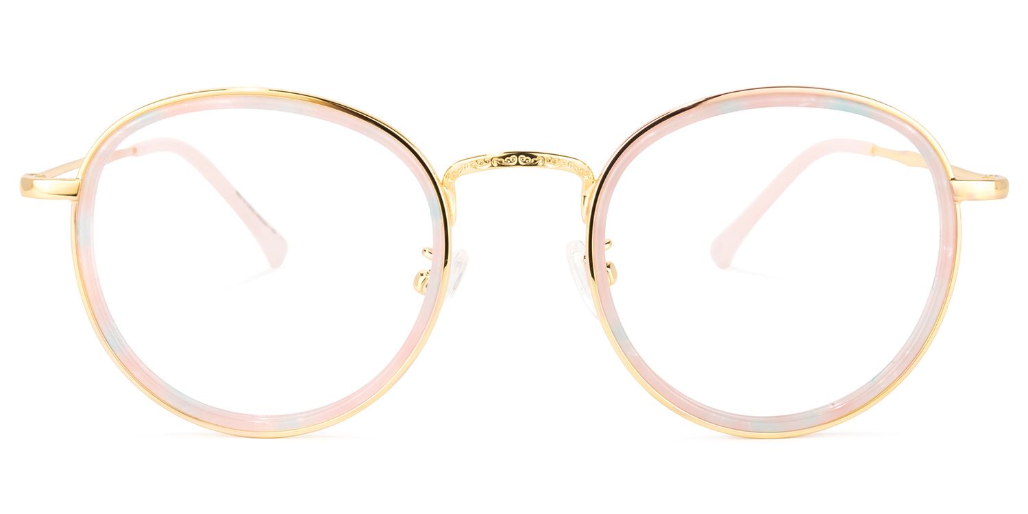 Yahya Rosa-Gold Rund Brille0