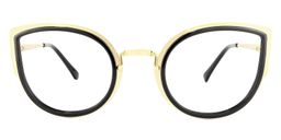 Quillan Schwarz Gold Cat Eye Brille0