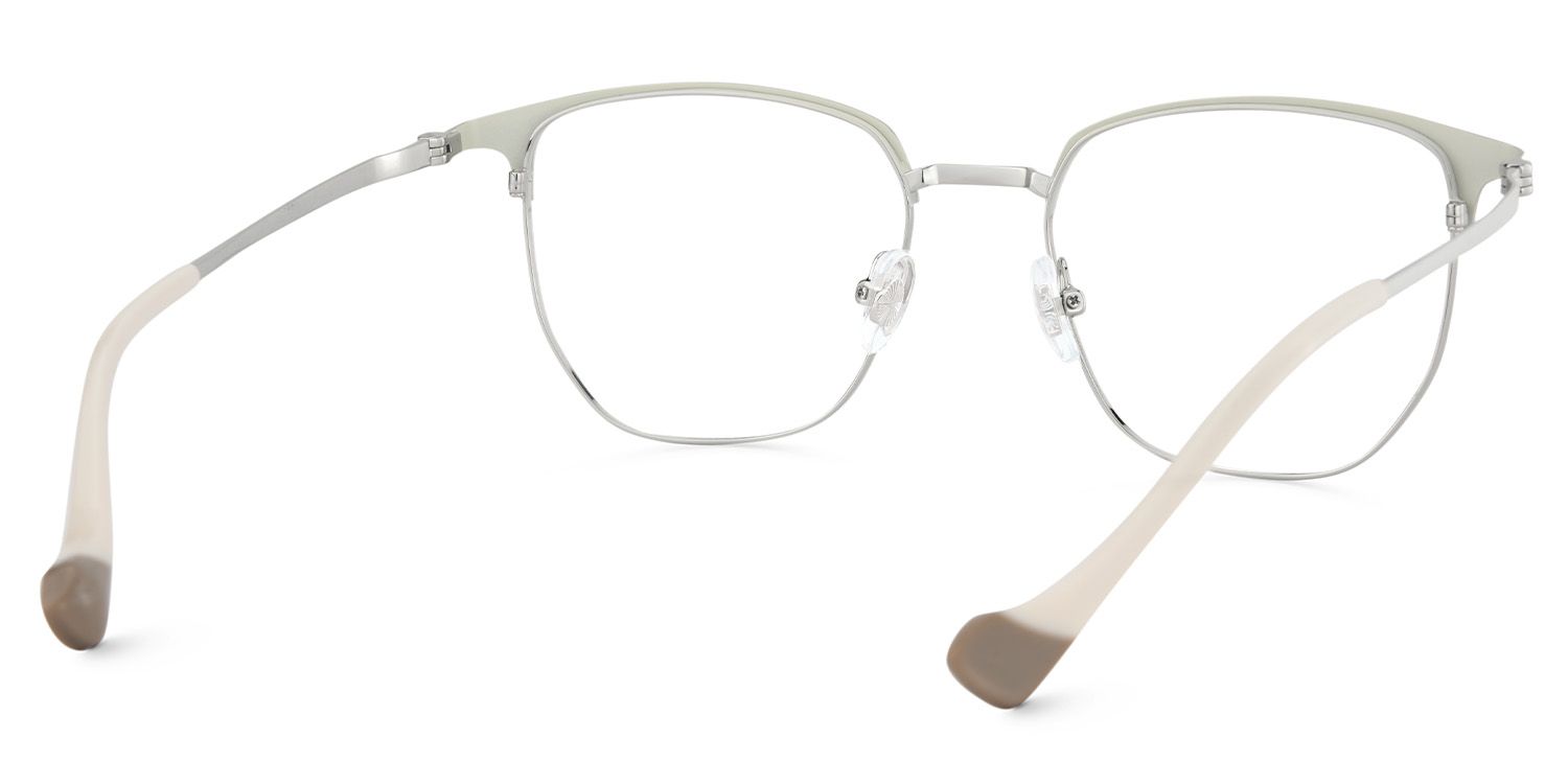 Orpah Weiß Browline Metall Brille3