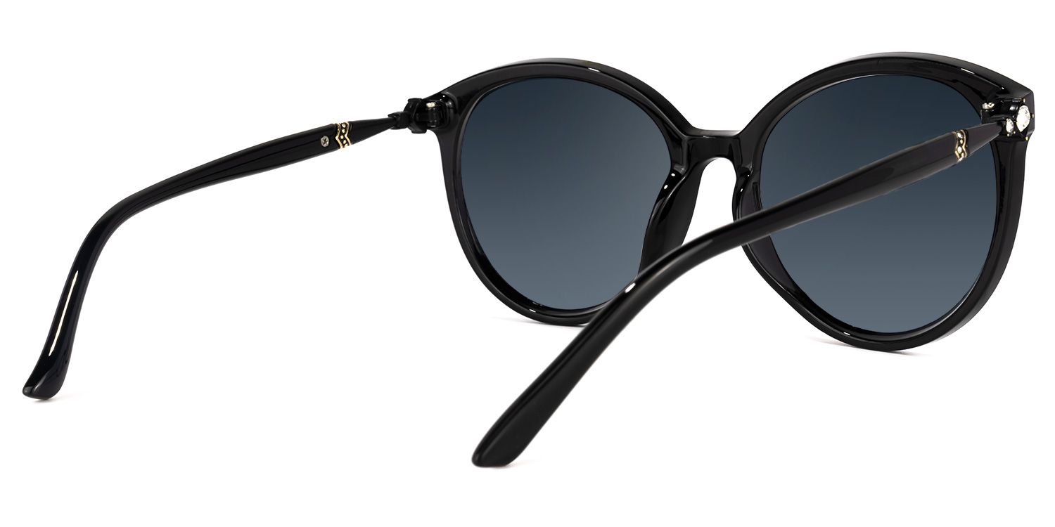 Steffi Round Schwarz Rahmen-Sonnenbrille im Online-Sale | ZEELOOL3