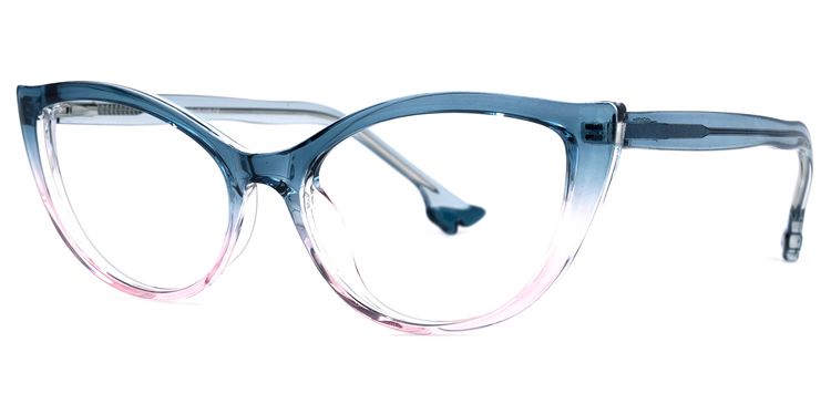 Naida Blau-Rosa Klar Cateye Brille