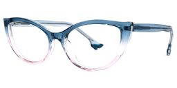 Naida Blau-Rosa Klar Cateye Brille1