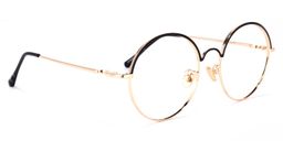 Beverly Schwarz-Gold Rund Brille2