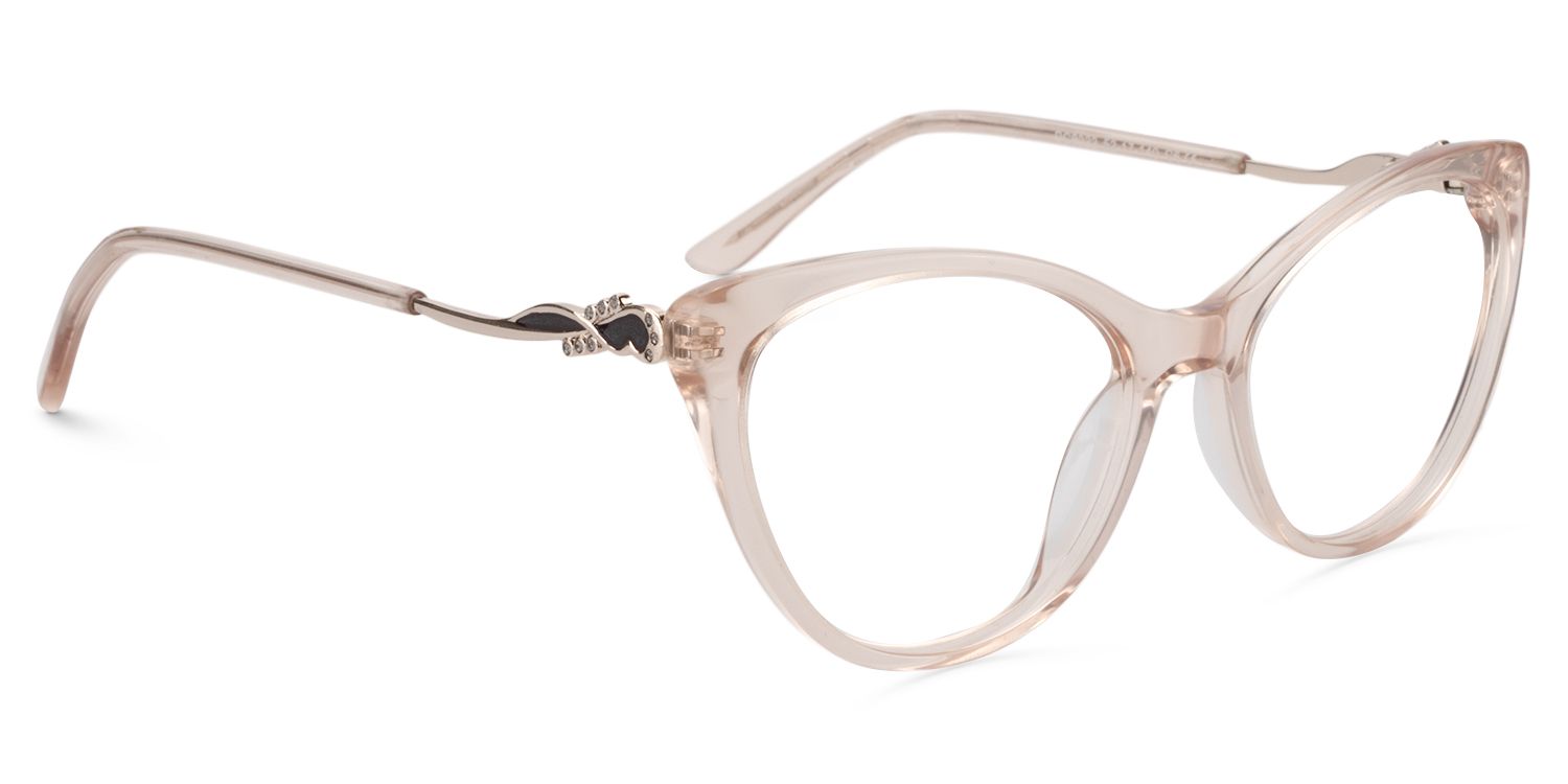 Calypso Rosa Klar Cateye Brille2