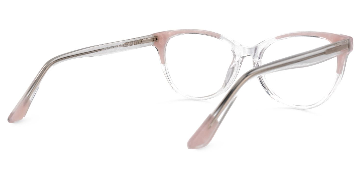 Lange Rosa Klar Cateye Brille2