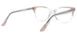 Lange Rosa Klar Cateye Brille2