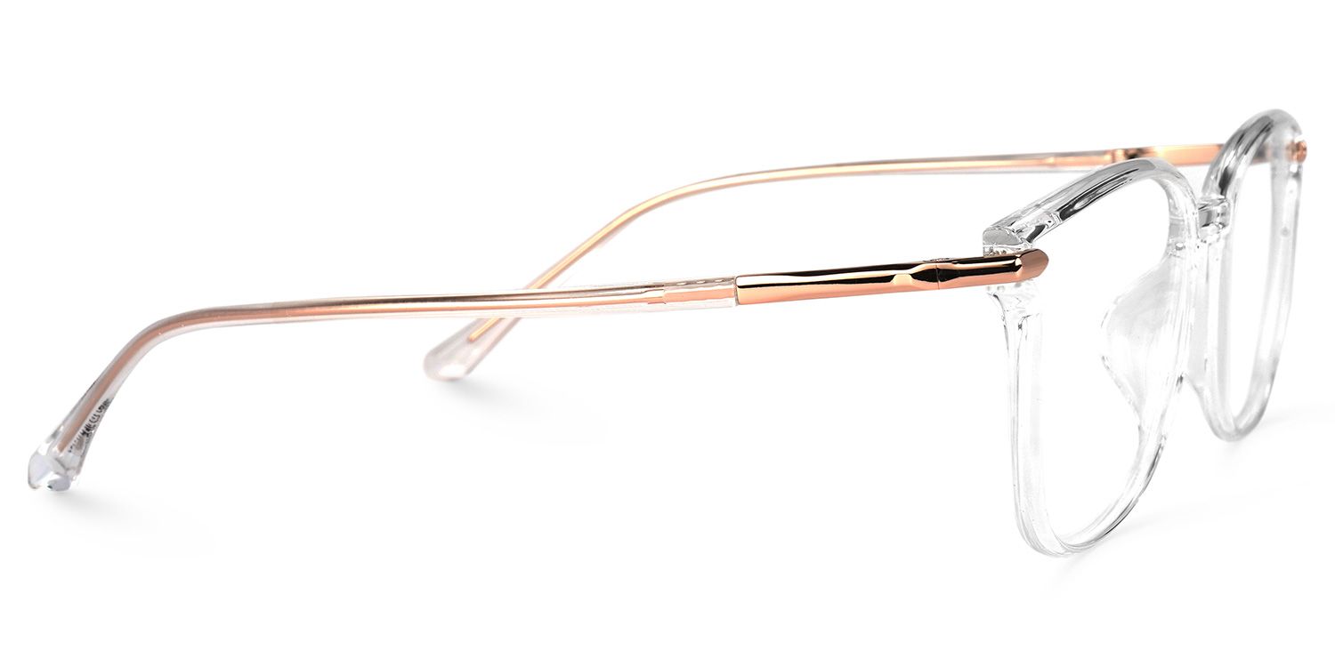 Mander Weiß Klar Quadratisch Brille2